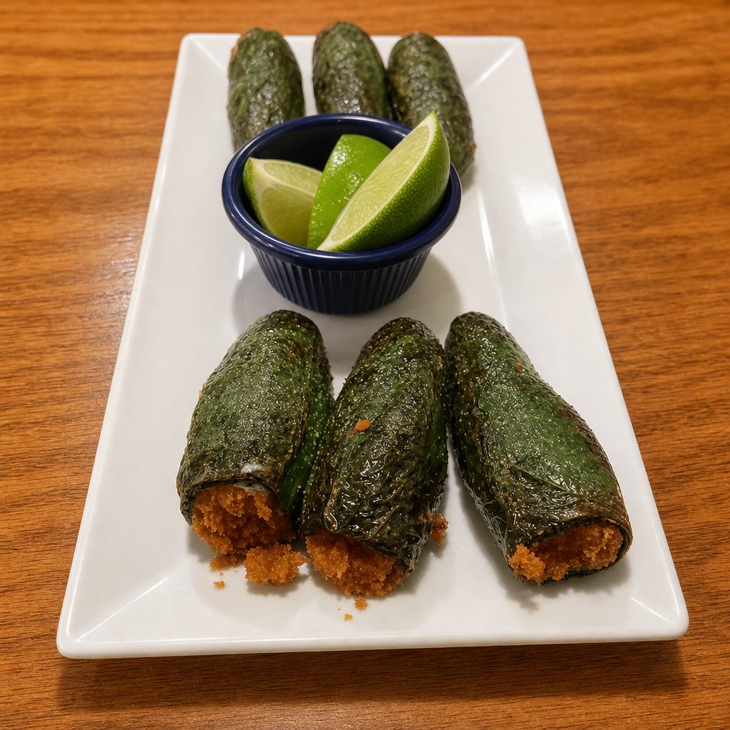 Deep Fried Jalapeños with Lime Juice.