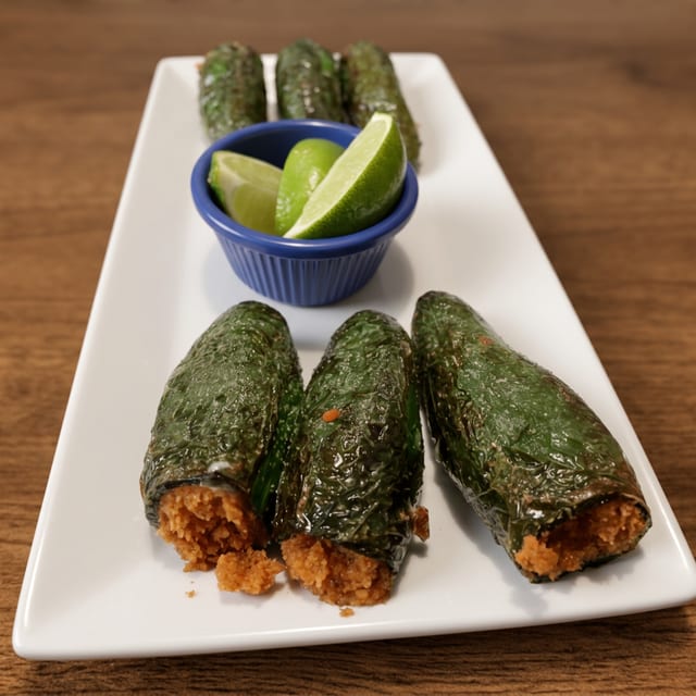 Deep Fried Jalapeños with Lime Juice.