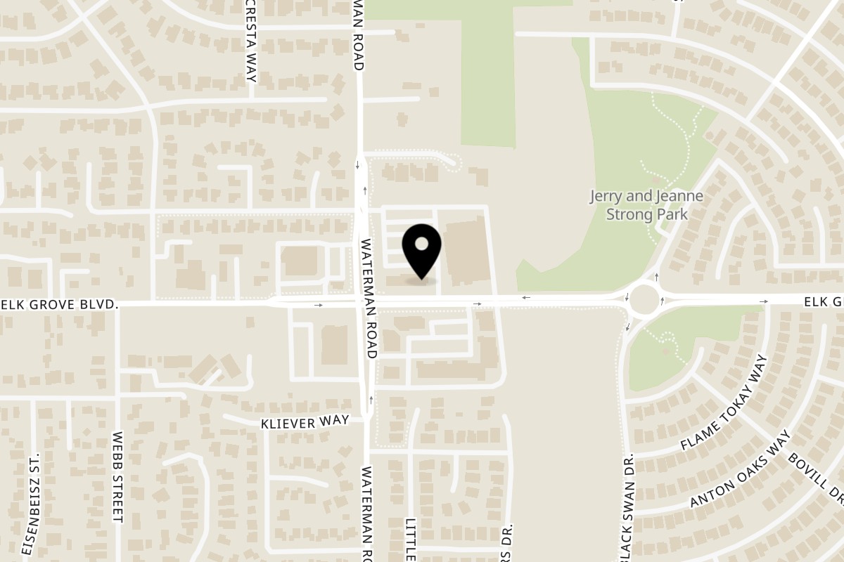 Map showing the location of El Jardin on 9385 Elk Grove Blvd #600 in Elk Grove